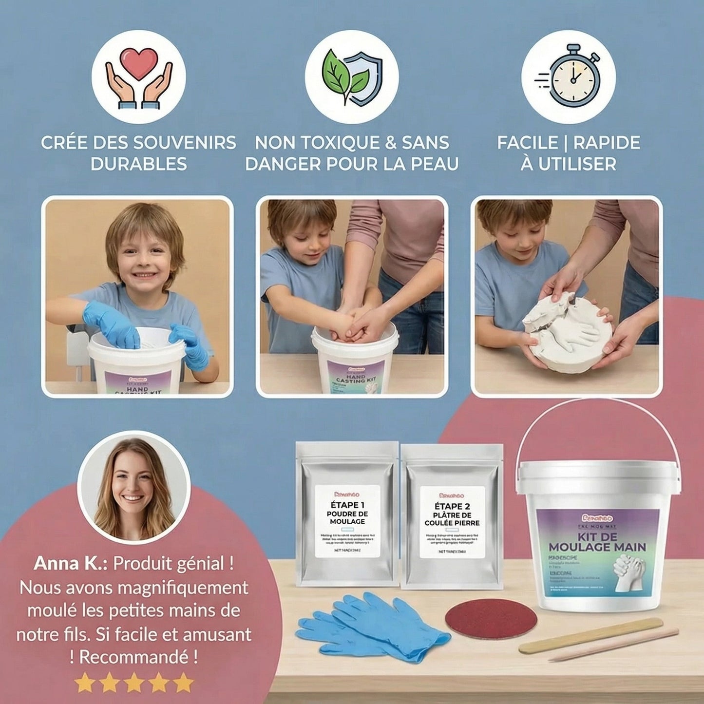 3D-Handabdruck-Set für Familien und Paare