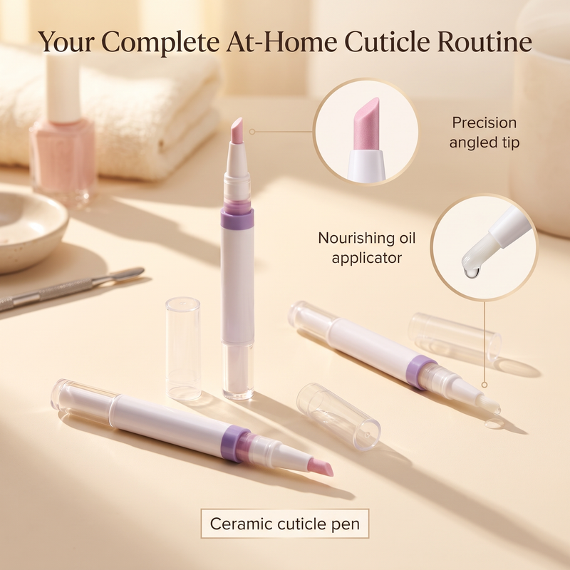 Cuticle Care Pen Set — Ceramic Pusher + Oil Pen